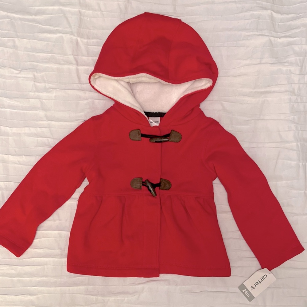 Red Hooded Peacoat